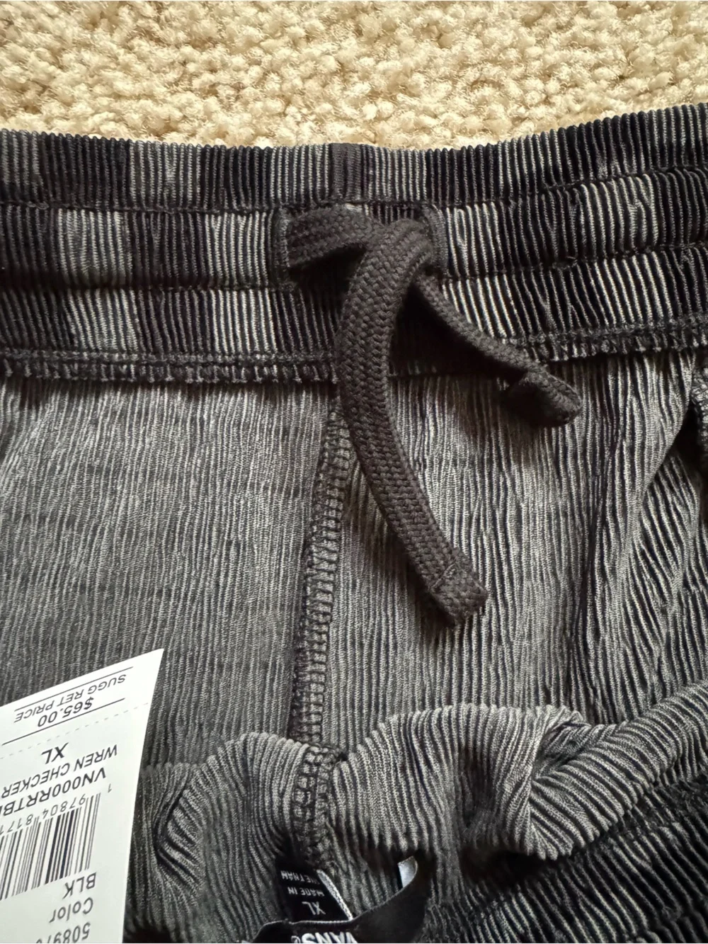 Vans Checkerboard Knit Wide Leg Pants - Black & Charcoal - Picture 3 of 9